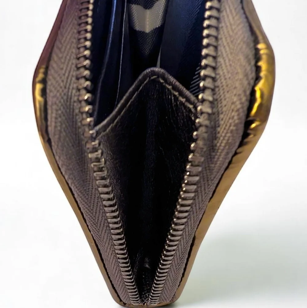 Burberry Metallic Knot Leather Small Zip Wallet